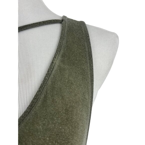 Free People We The Free Olive Green Distressed Strappy Tank Top - Picture 6 of 16